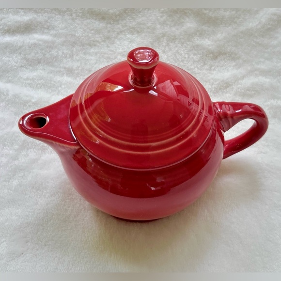 Vintage Fiesta 2 Cup Teapot & Lid Rare Scarlet Red Made In USA HLC Intro 2004 - Picture 6 of 11